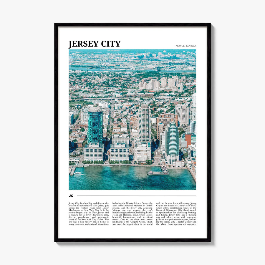 Jersey City Travel Poster, framed poster mockup