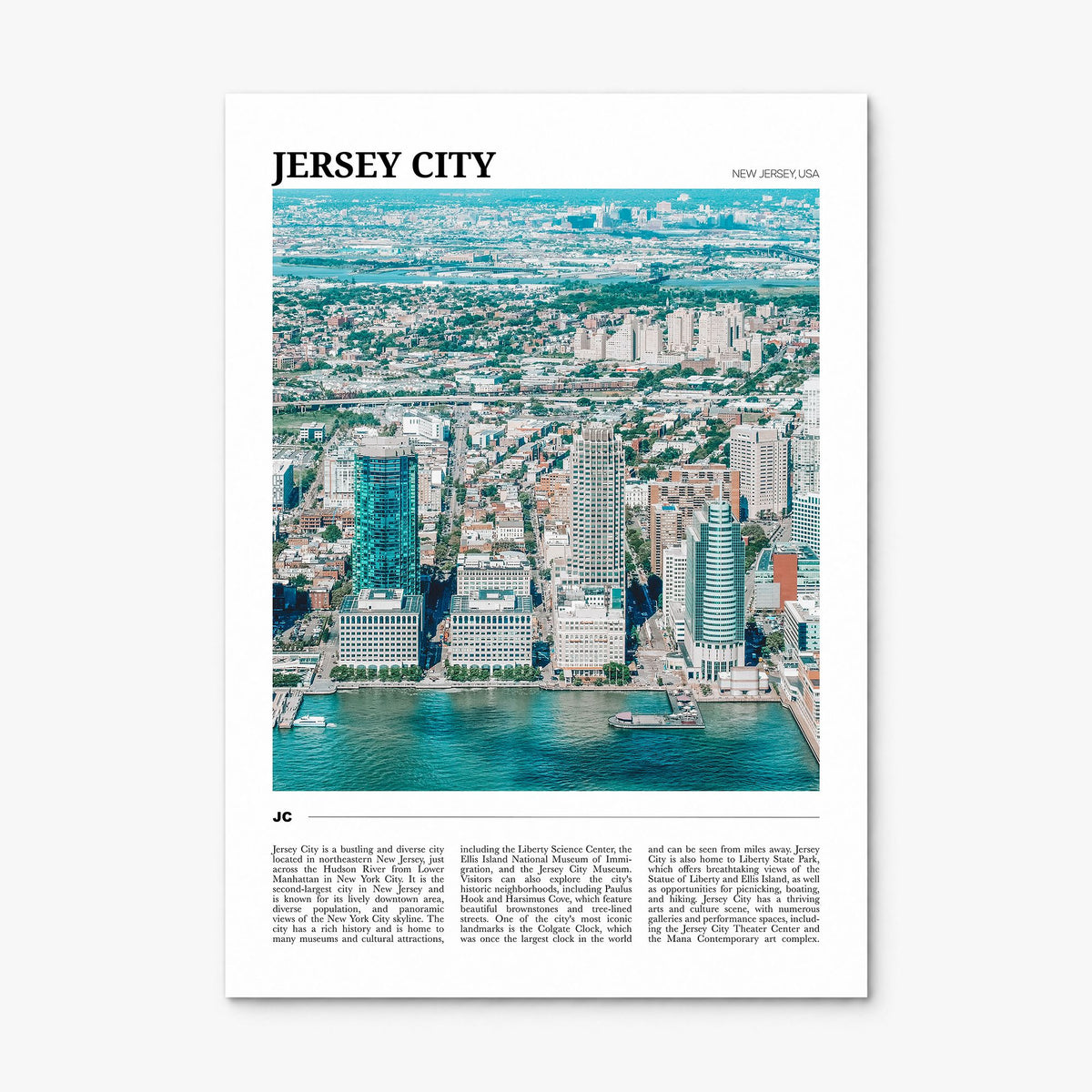 Jersey City Travel Poster, print only (unframed)