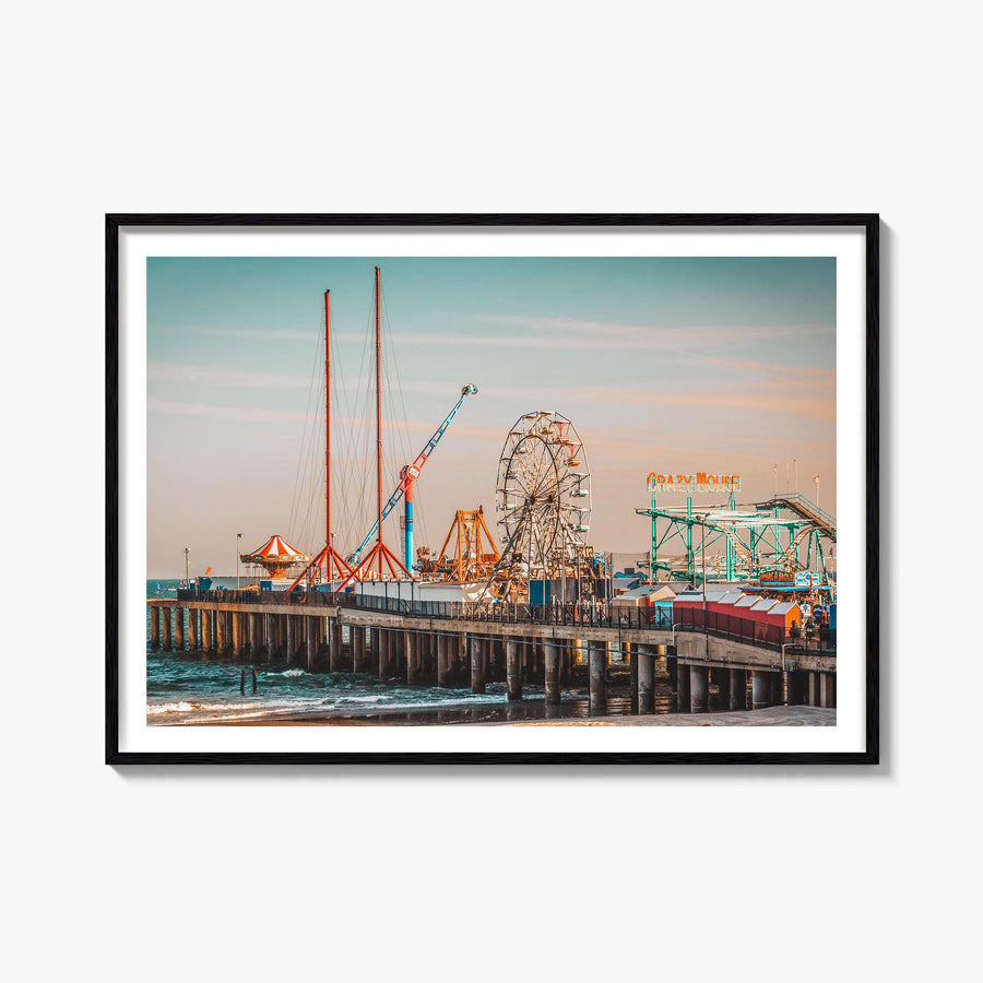 Jersey Shore colorful photo poster of New Jersey, USA – horizontal wall art, unframed print shown in interior mockup