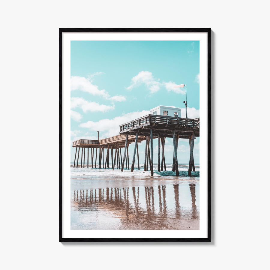 Jersey Shore colorful photo poster of New Jersey, USA – vertical wall art, unframed print shown in interior mockup