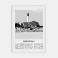 Jersey Shore No 2 Poster White Wood / 8x12 in Nbourhood Travel B&W Poster