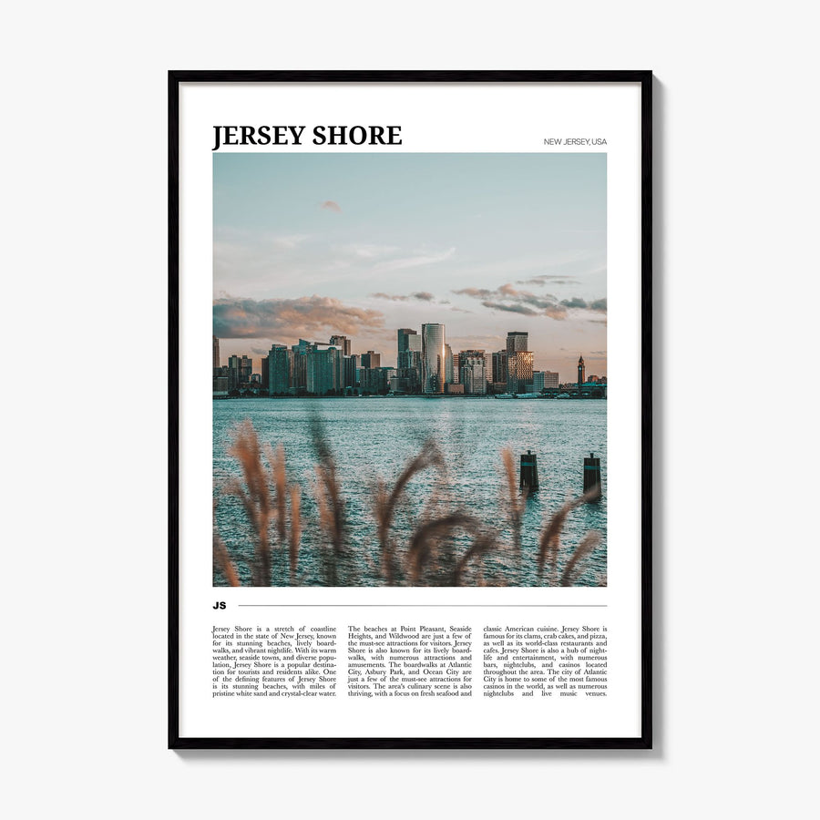 Jersey Shore Travel Poster, framed poster mockup
