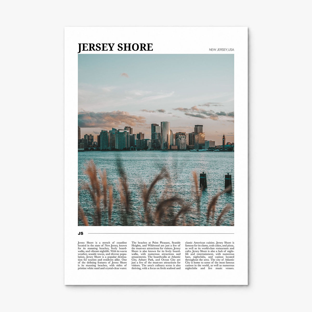 Jersey Shore Travel Poster, print only (unframed)
