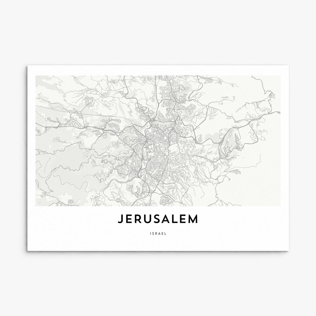 Jerusalem Map Poster, print only (unframed)