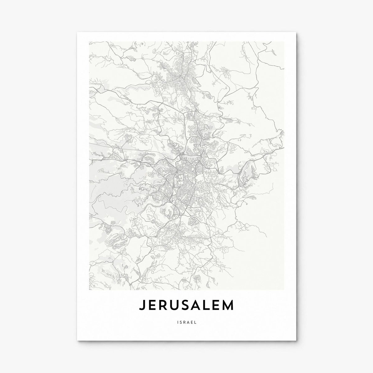 Jerusalem Map Poster, print only (unframed)