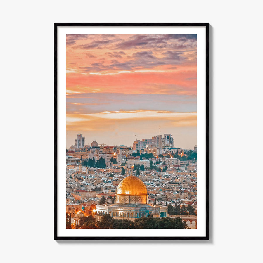 Jerusalem Photo Poster, framed poster mockup, white border