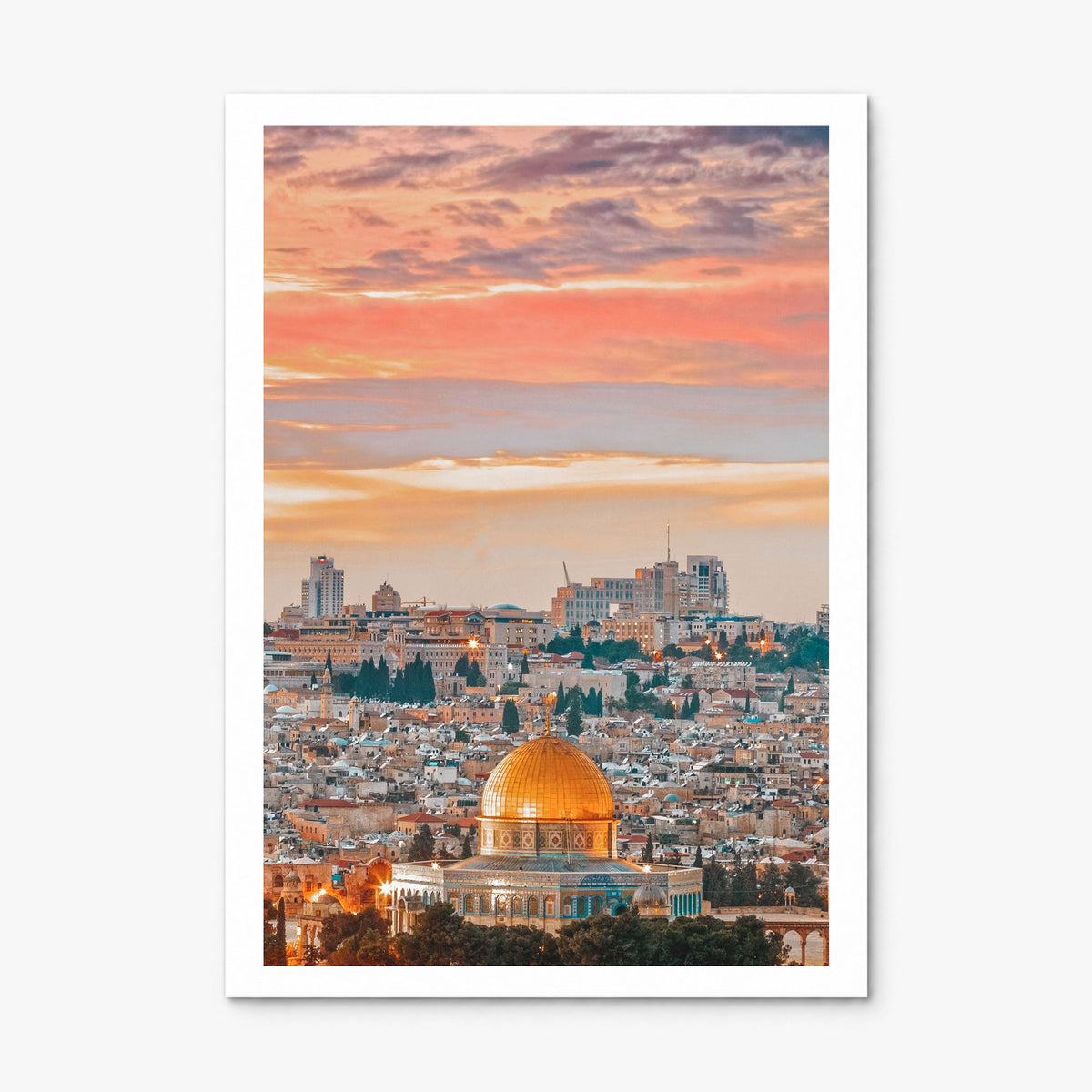 Jerusalem Photo Poster, print only (unframed), white border