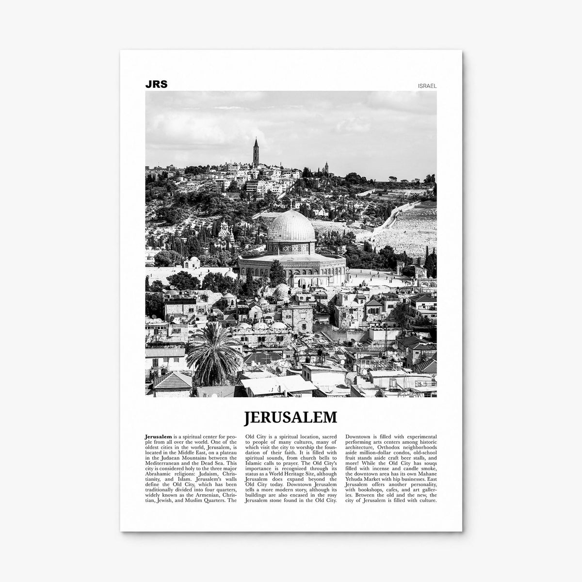 Jerusalem Newspaper Poster, print only (unframed)