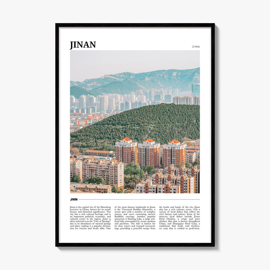 Jinan Travel Poster, framed poster mockup