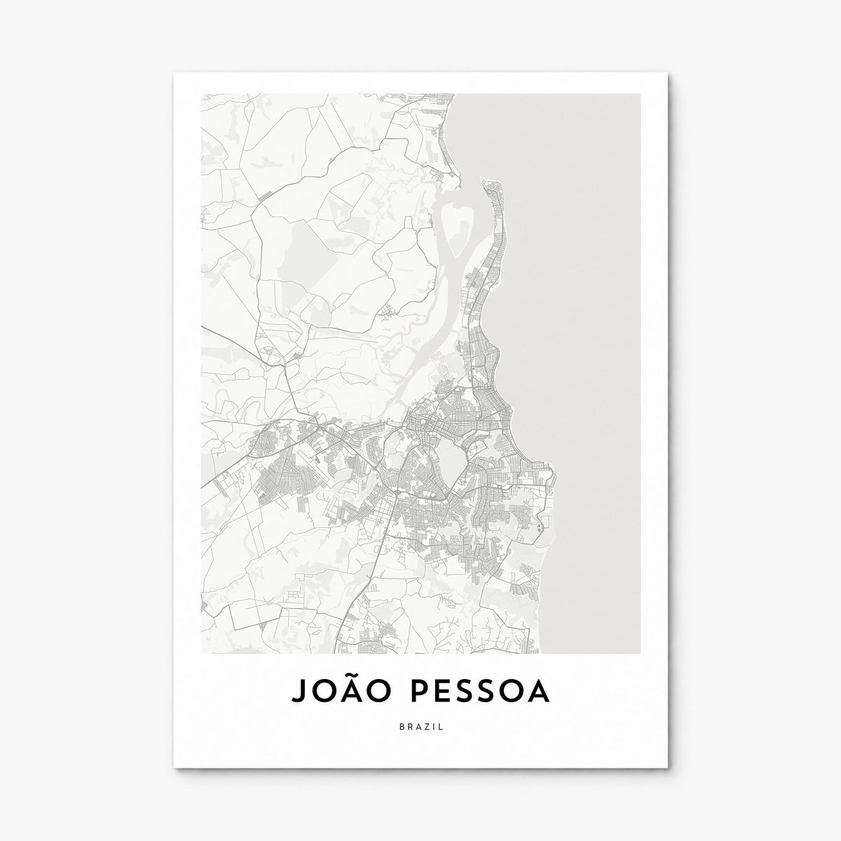 João Pessoa Map Poster, print only (unframed)
