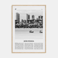 João Pessoa Poster Natural Wood / 8x12 in Nbourhood Travel B&W Poster