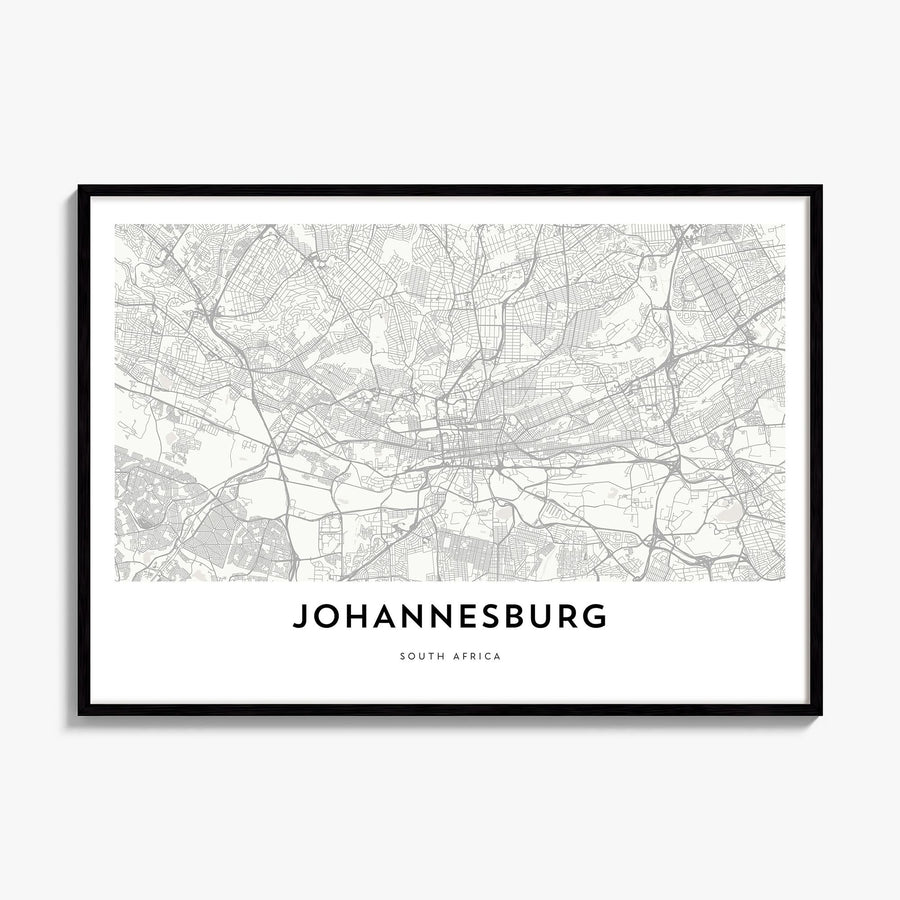Johannesburg Map Poster, framed poster mockup