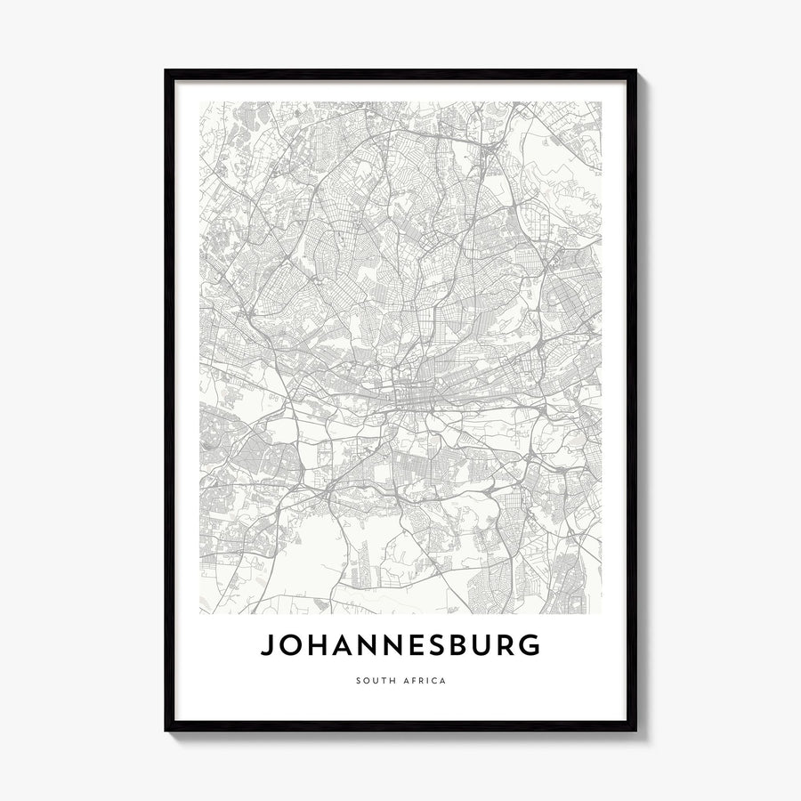 Johannesburg Map Poster, framed poster mockup