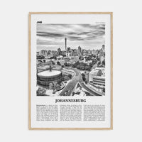 Johannesburg No 2 Poster Natural Wood / 8x12 in Nbourhood Travel B&W Poster