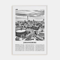 Johannesburg No 2 Poster White Wood / 8x12 in Nbourhood Travel B&W Poster