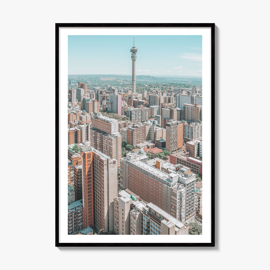 Johannesburg Photo Poster, framed poster mockup, white border