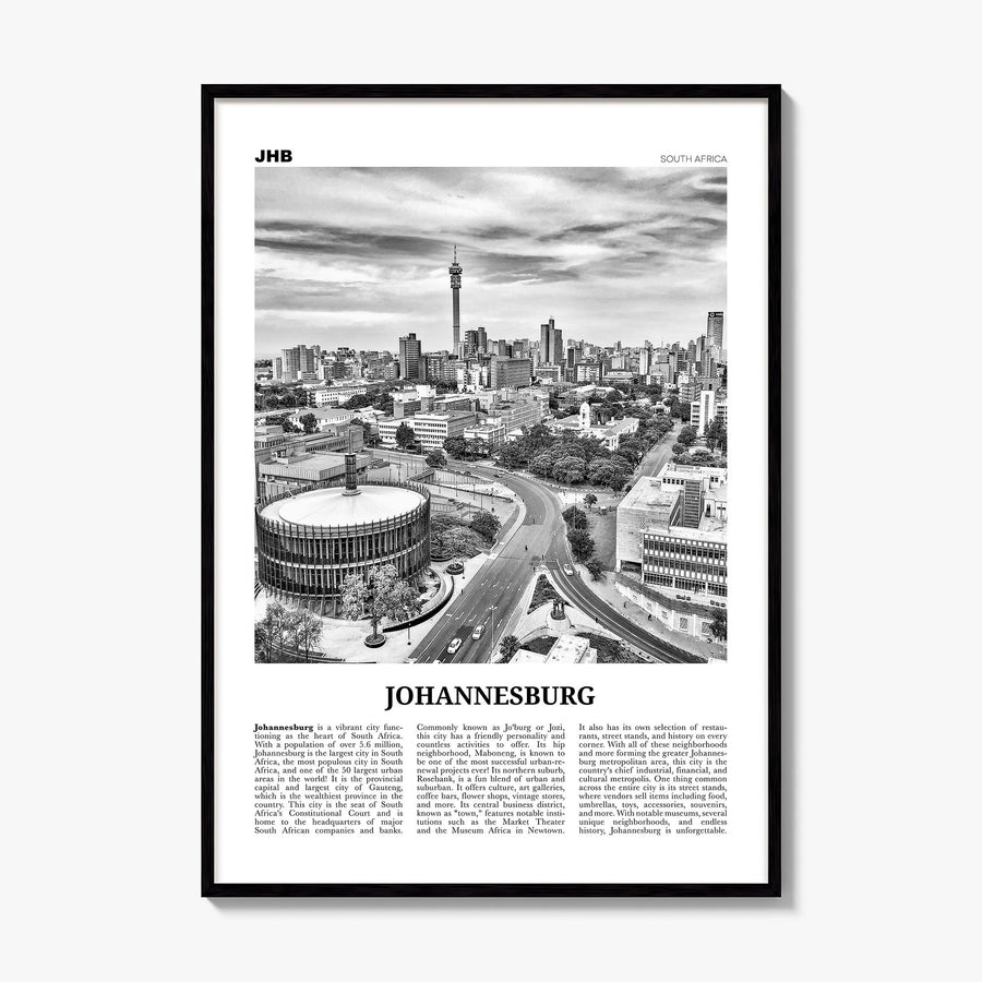 Johannesburg Newspaper No 2 Poster, framed poster mockup