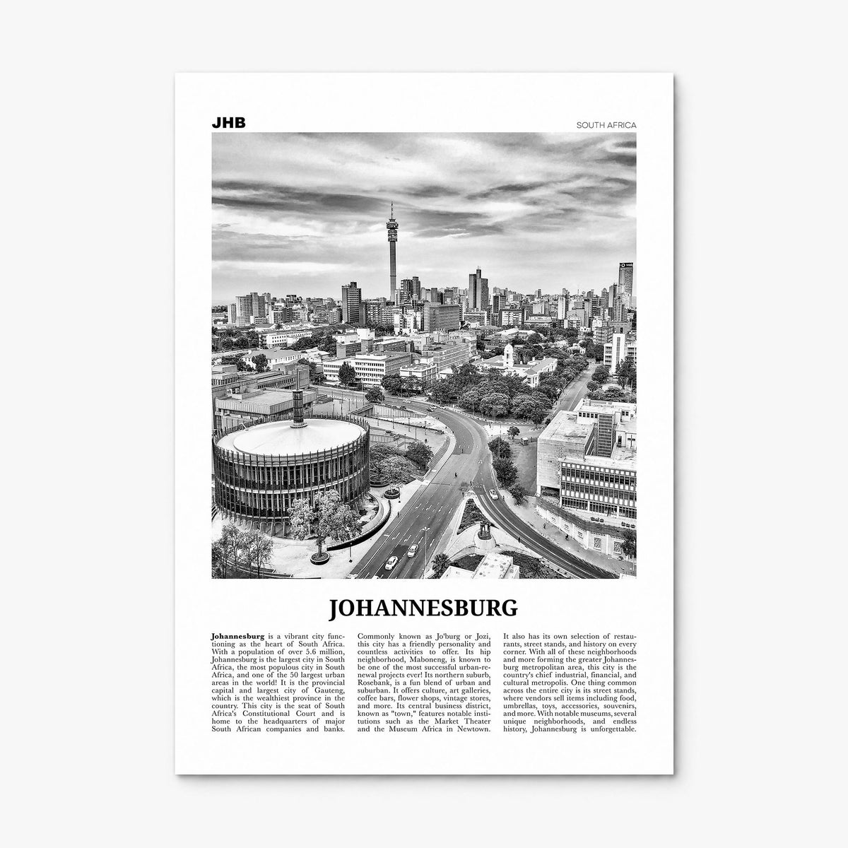 Johannesburg Newspaper No 2 Poster, print only (unframed)