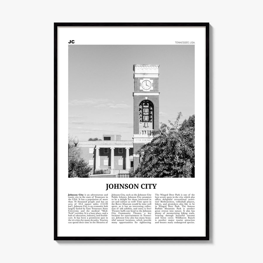 Johnson City Newspaper Poster, framed poster mockup