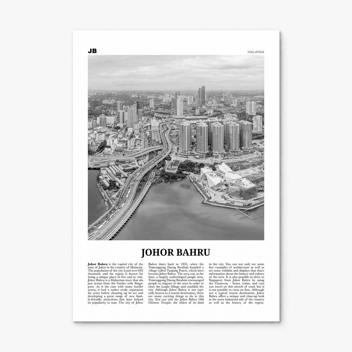 Johor Bahru Newspaper No 1 Poster, print only (unframed)