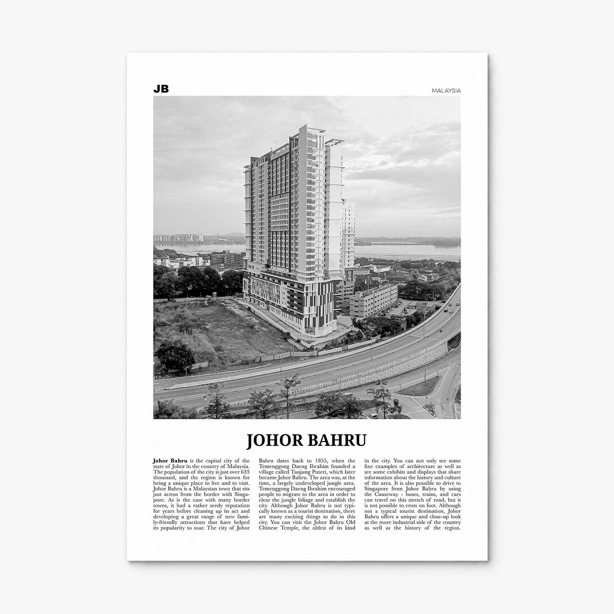 Johor Bahru Newspaper No 2 Poster, print only (unframed)