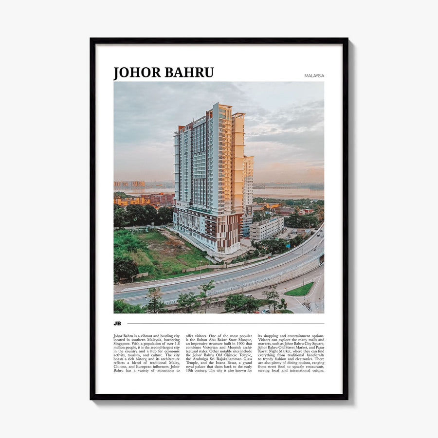 Johor Bahru Travel Poster, framed poster mockup