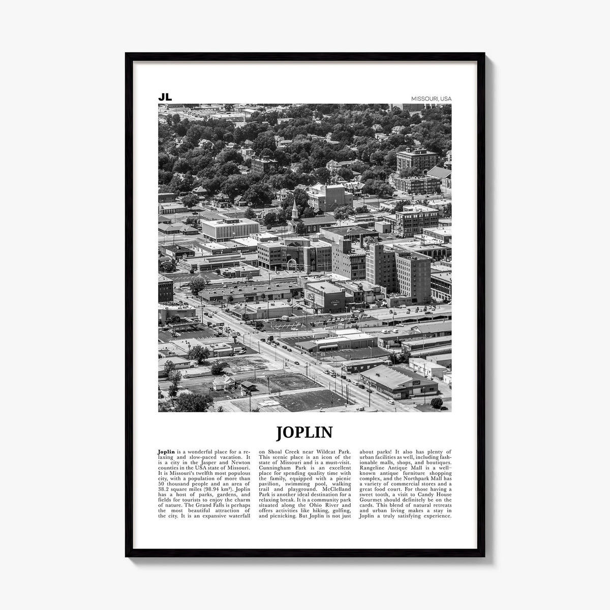 Joplin Newspaper Poster, framed poster mockup