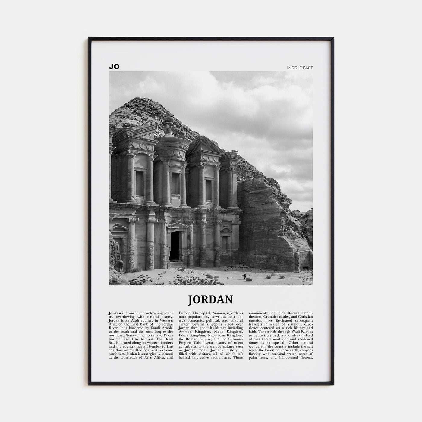 Jordan Poster None / 8x12 in Nbourhood Travel B&W Poster