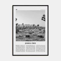 Joshua Tree National Park No 1 Poster Black Wood / 8x12 in Nbourhood Travel B&W Poster