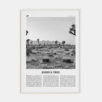 Joshua Tree National Park No 1 Poster White Wood / 8x12 in Nbourhood Travel B&W Poster