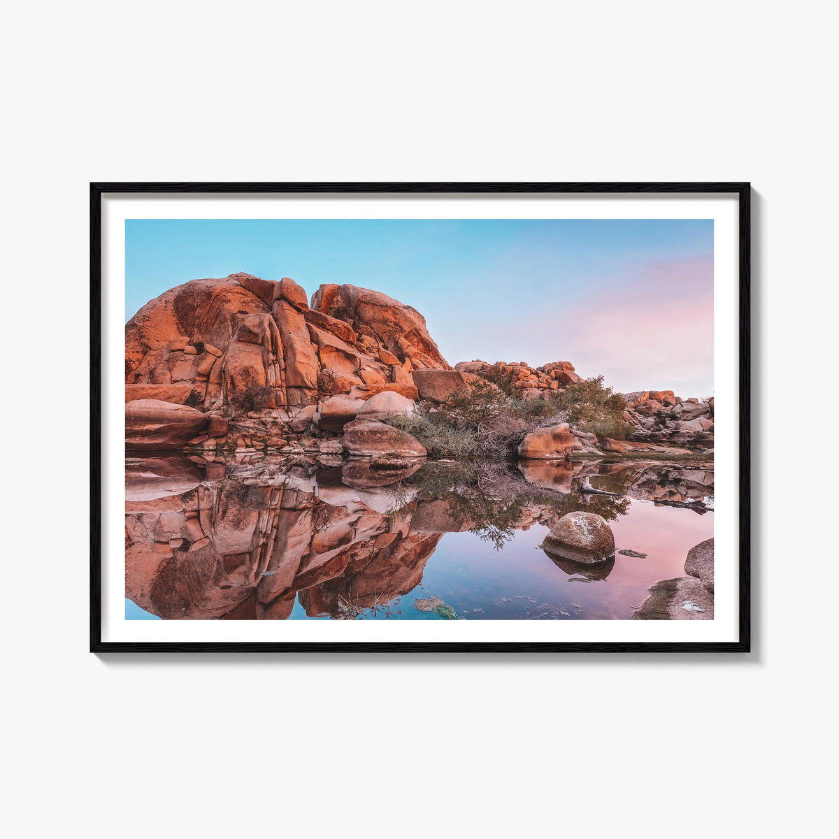 Joshua Tree National Park no. 2 colorful photo poster of California, USA – horizontal wall art, unframed print shown in inter