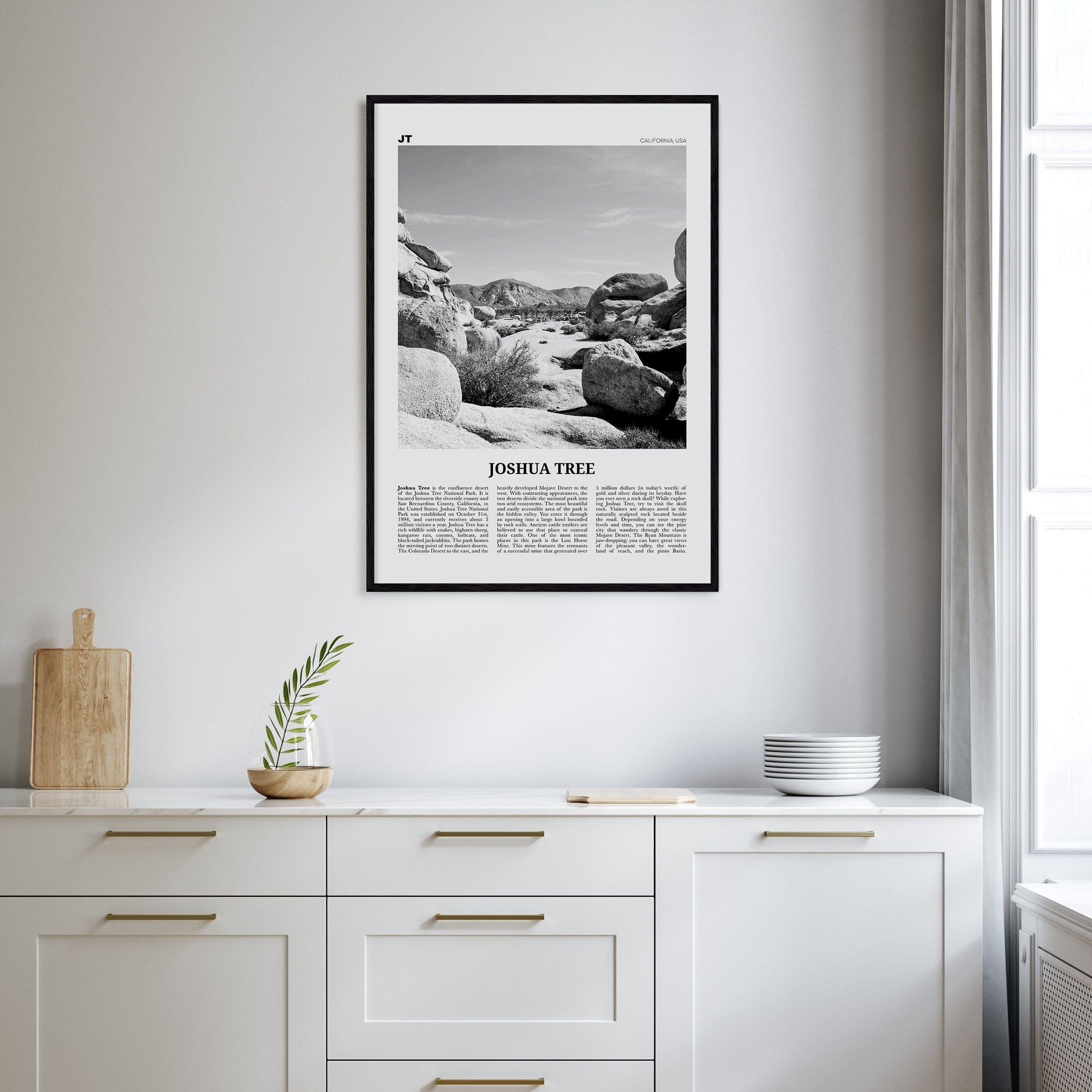 Joshua Tree National Park No 2 Poster Nbourhood Travel B&W Poster