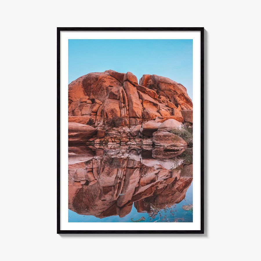 Joshua Tree National Park no. 5 colorful photo poster of California, USA – vertical wall art, unframed print shown in interio