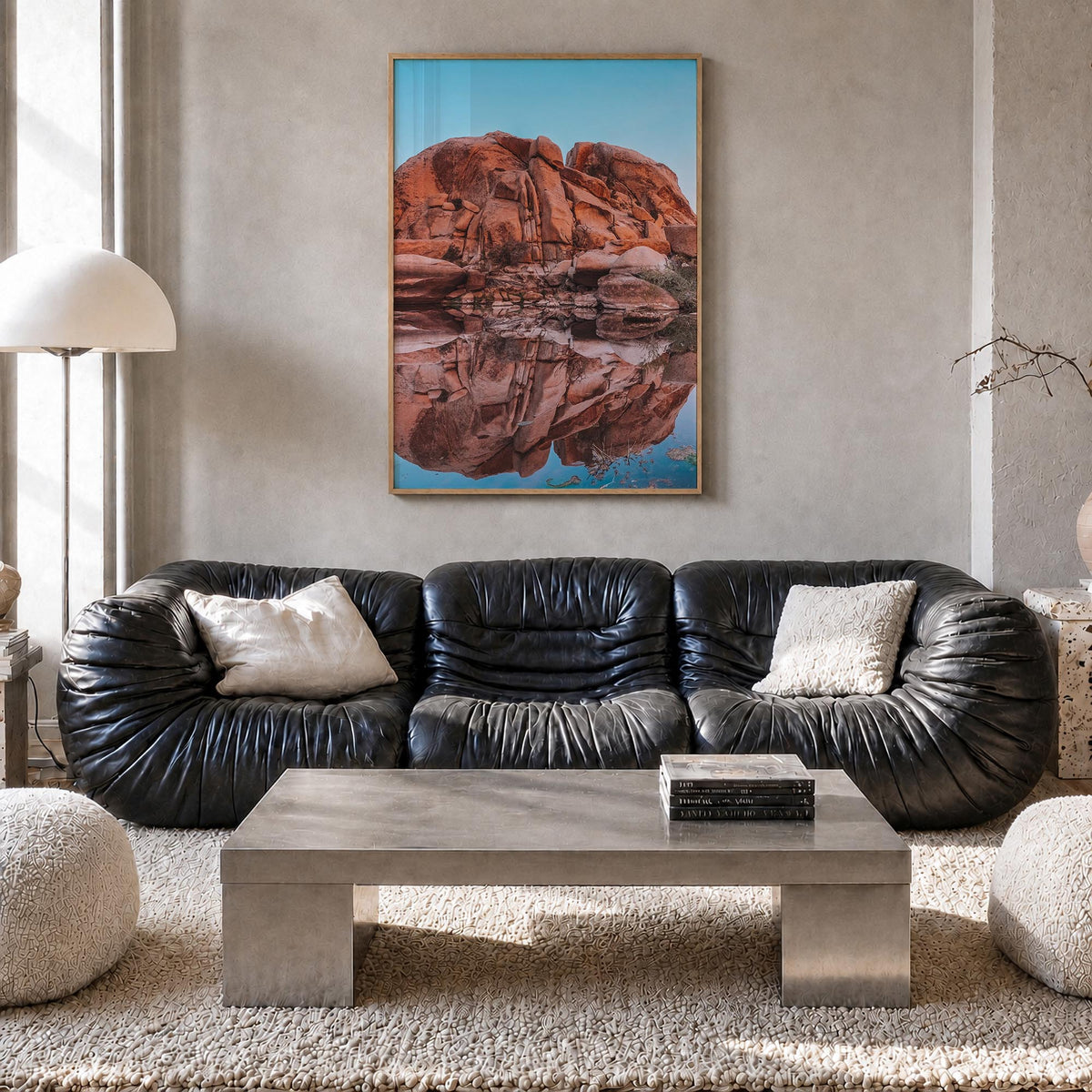 Joshua Tree National Park no. 5 colorful photo poster of California, USA – vertical wall art in natural wood frame, hanging o