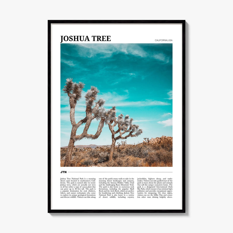 Joshua Tree National Park Travel Poster, framed poster mockup