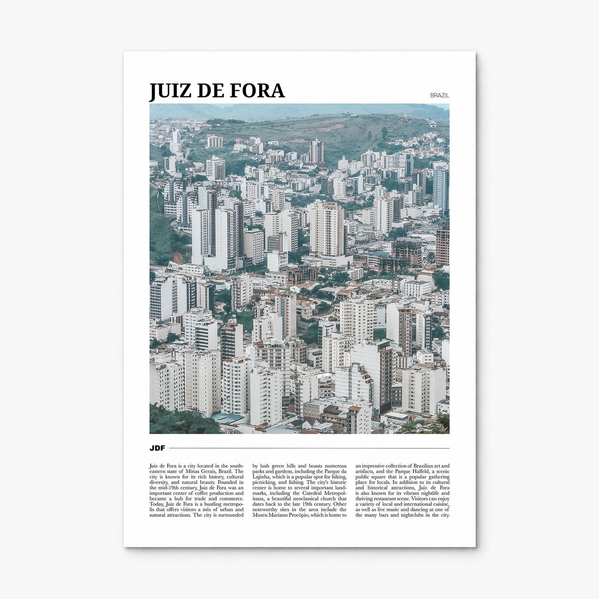 Juiz de Fora Travel Poster, print only (unframed)