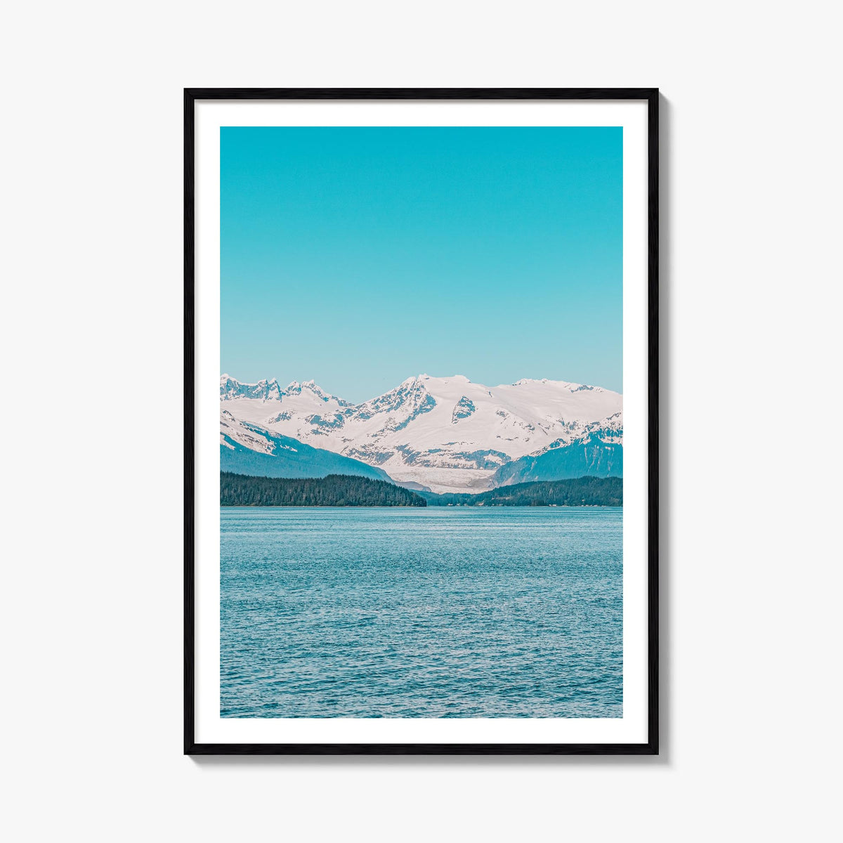 Juneau colorful photo poster of Alaska, USA – vertical wall art, unframed print shown in interior mockup