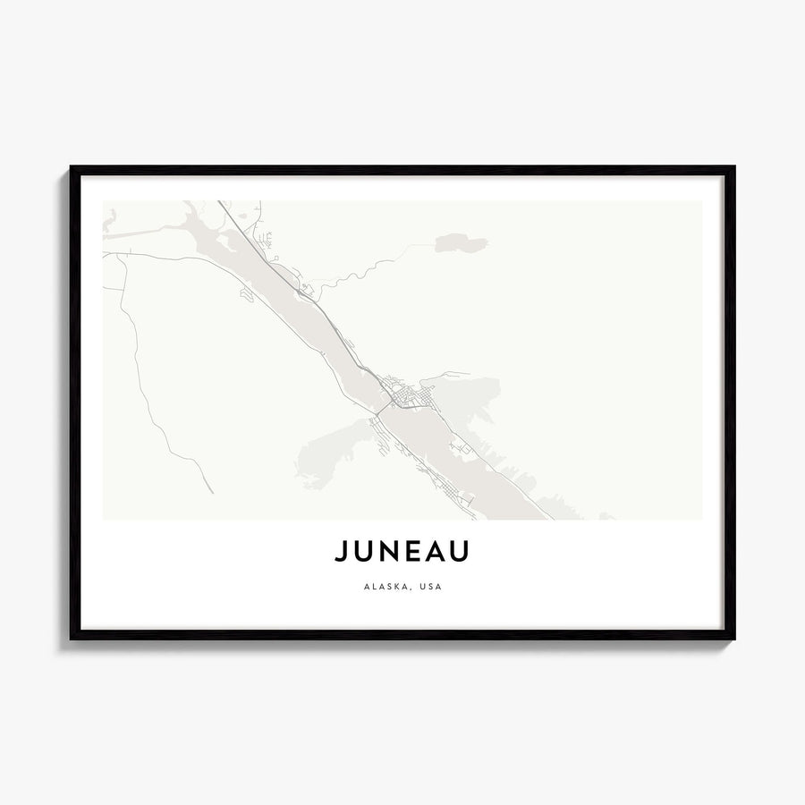 Juneau Map Poster, framed poster mockup
