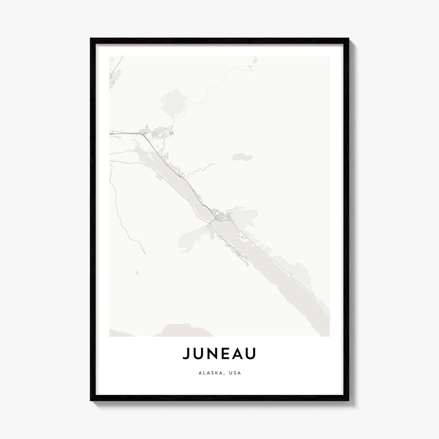 Juneau Map Poster, framed poster mockup