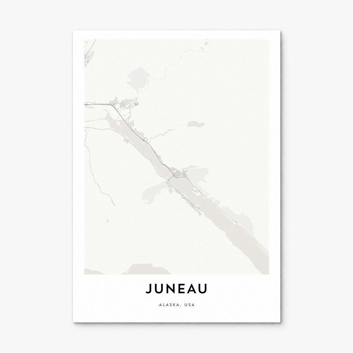 Juneau Map Poster, print only (unframed)
