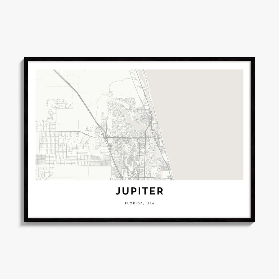 Jupiter Map Poster, framed poster mockup