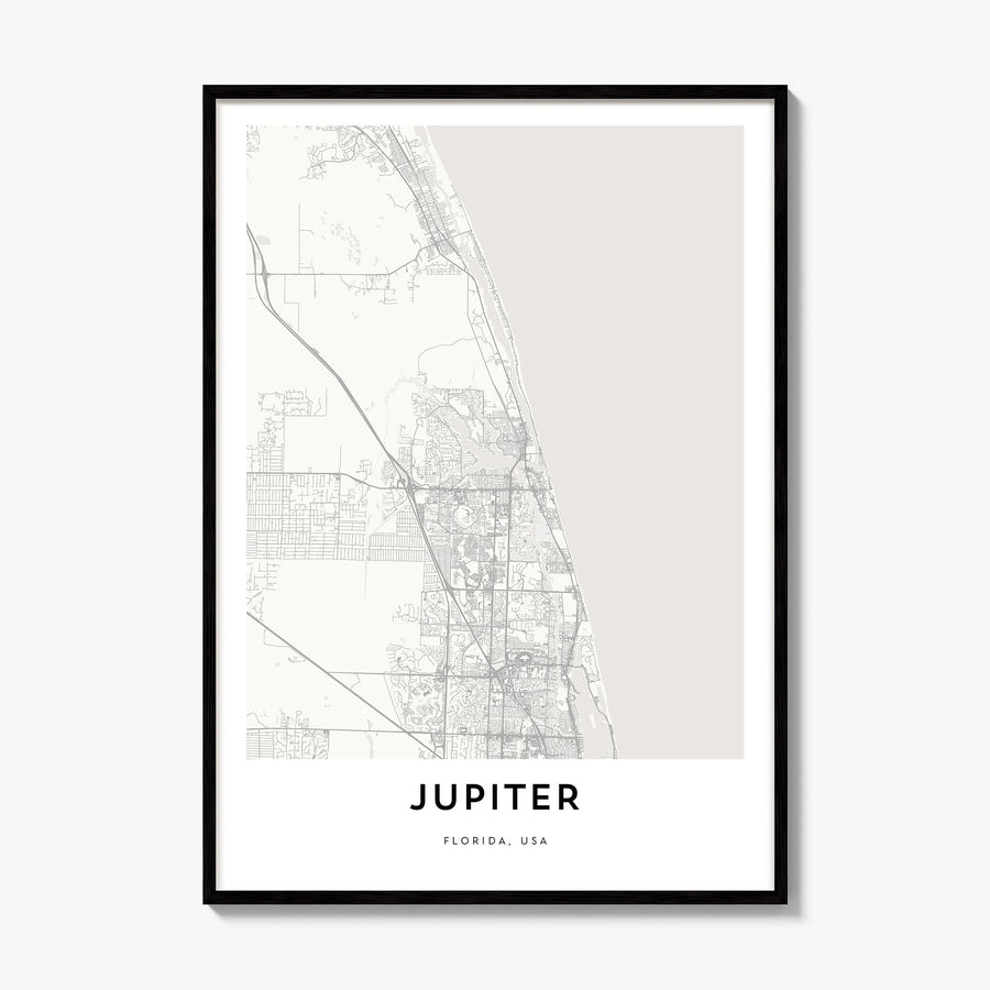 Jupiter Map Poster, framed poster mockup