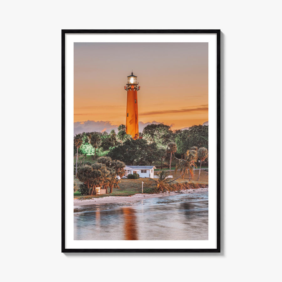 Jupiter no. 1 colorful photo poster of Florida, USA – vertical wall art, unframed print shown in interior mockup