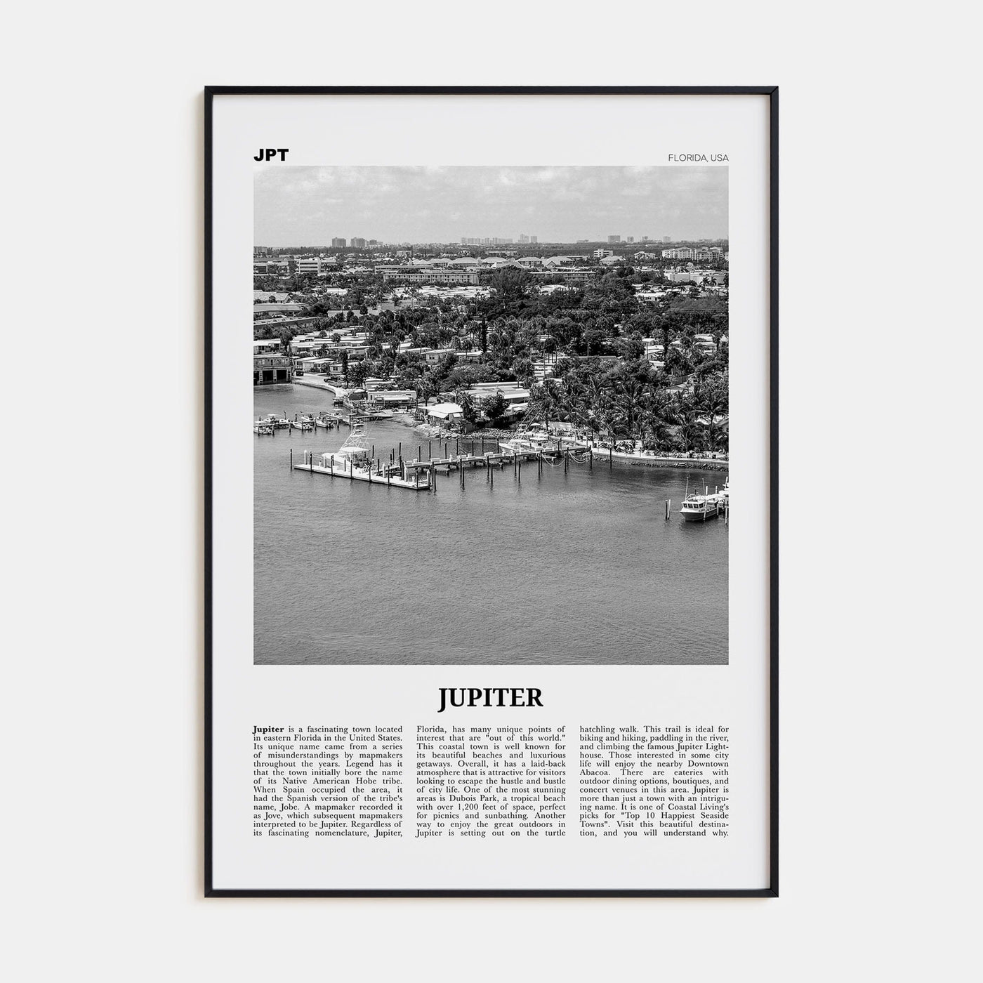 Jupiter Poster None / 8x12 in Nbourhood Travel B&W Poster