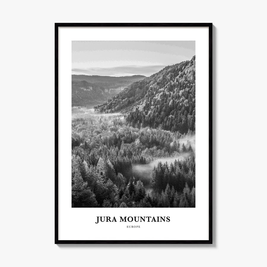 Jura Mountains Classic Poster, framed poster mockup