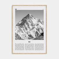 K2 Poster Natural Wood / 8x12 in Nbourhood Travel B&W Poster