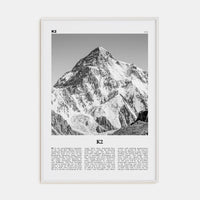 K2 Poster White Wood / 8x12 in Nbourhood Travel B&W Poster