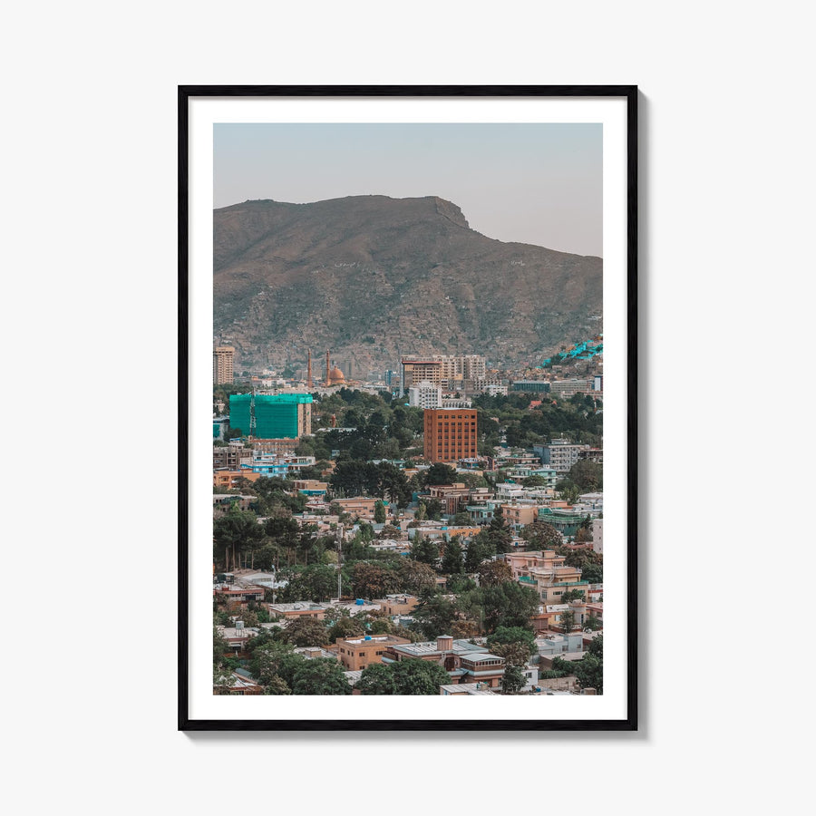 Kabul colorful photo poster of Afghanistan – vertical wall art, unframed print shown in interior mockup
