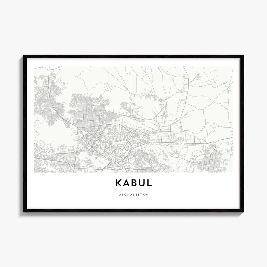 Kabul Map Poster, framed poster mockup