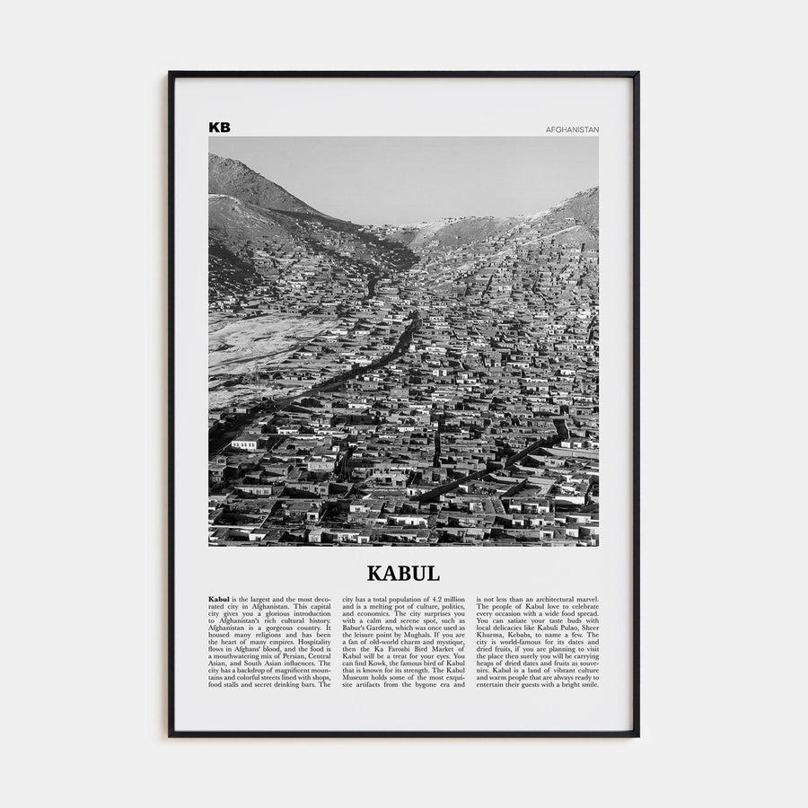 Kabul Poster None / 8x12 in Nbourhood Travel B&W Poster